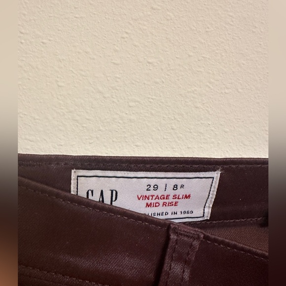 NWT Gap Vintage Slim Mid Rise Faux Leather Pant - Picture 5 of 6